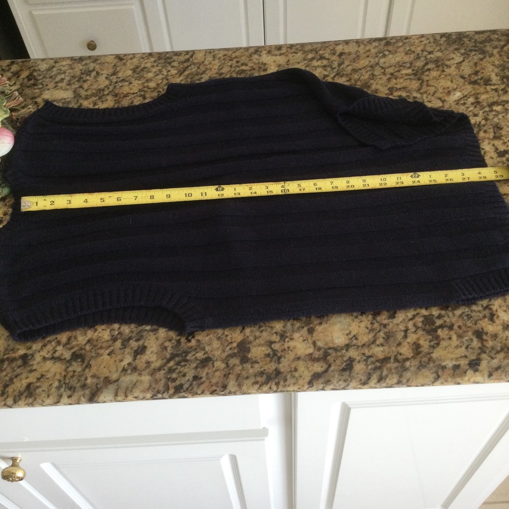 Vintage Long Navy Button-Front Sweater Vest Size Medium - Picture 8 of 9